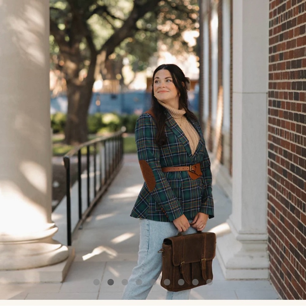 The "Old Girl" Green Plaid Equestrian Women's Blazer Suit Jacket